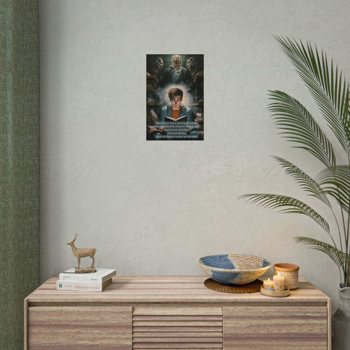 Horror in the Stacks: Limerick-Inspired Scary Library Poster Wall Art