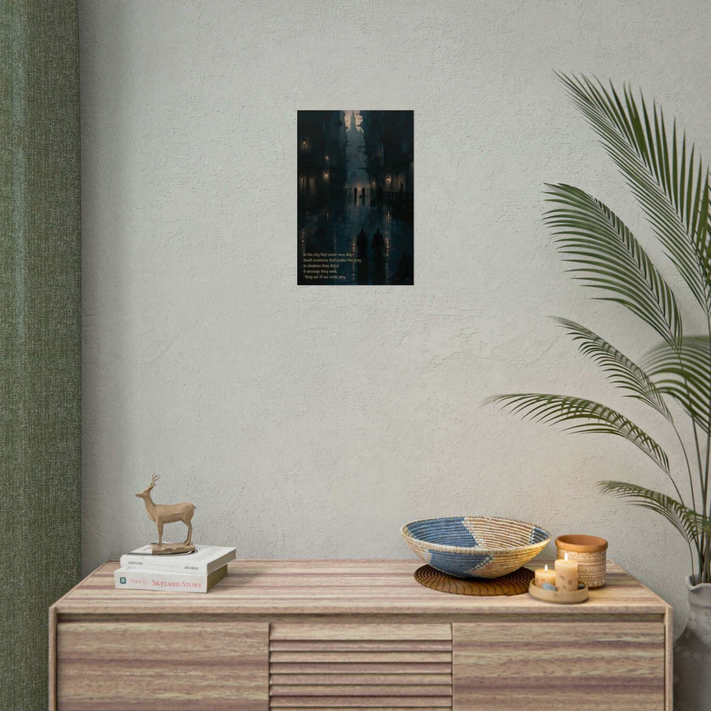 Eerie City 2: Haunting Gothic Style Poster Wall Art with Chilling Limerick