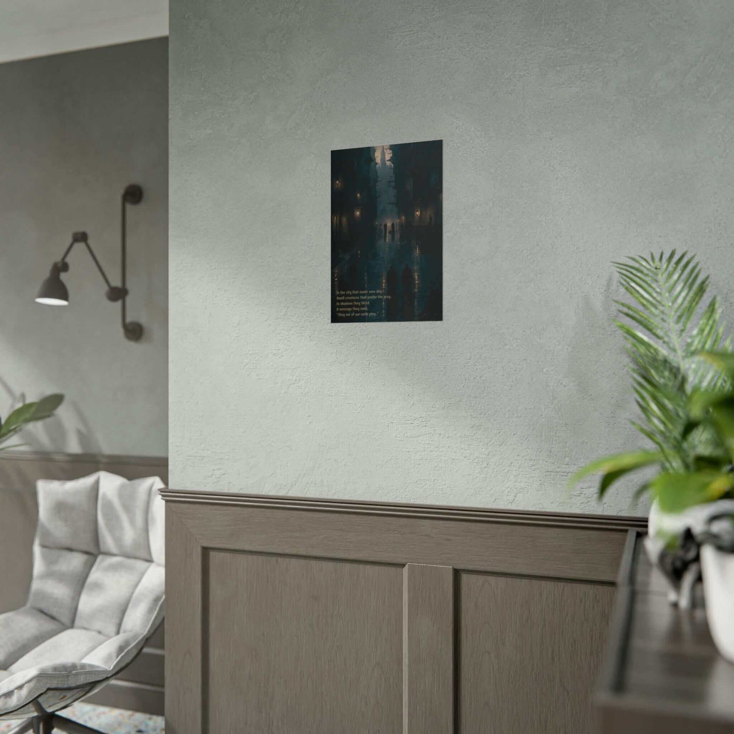 Eerie City 2: Haunting Gothic Style Poster Wall Art with Chilling Limerick