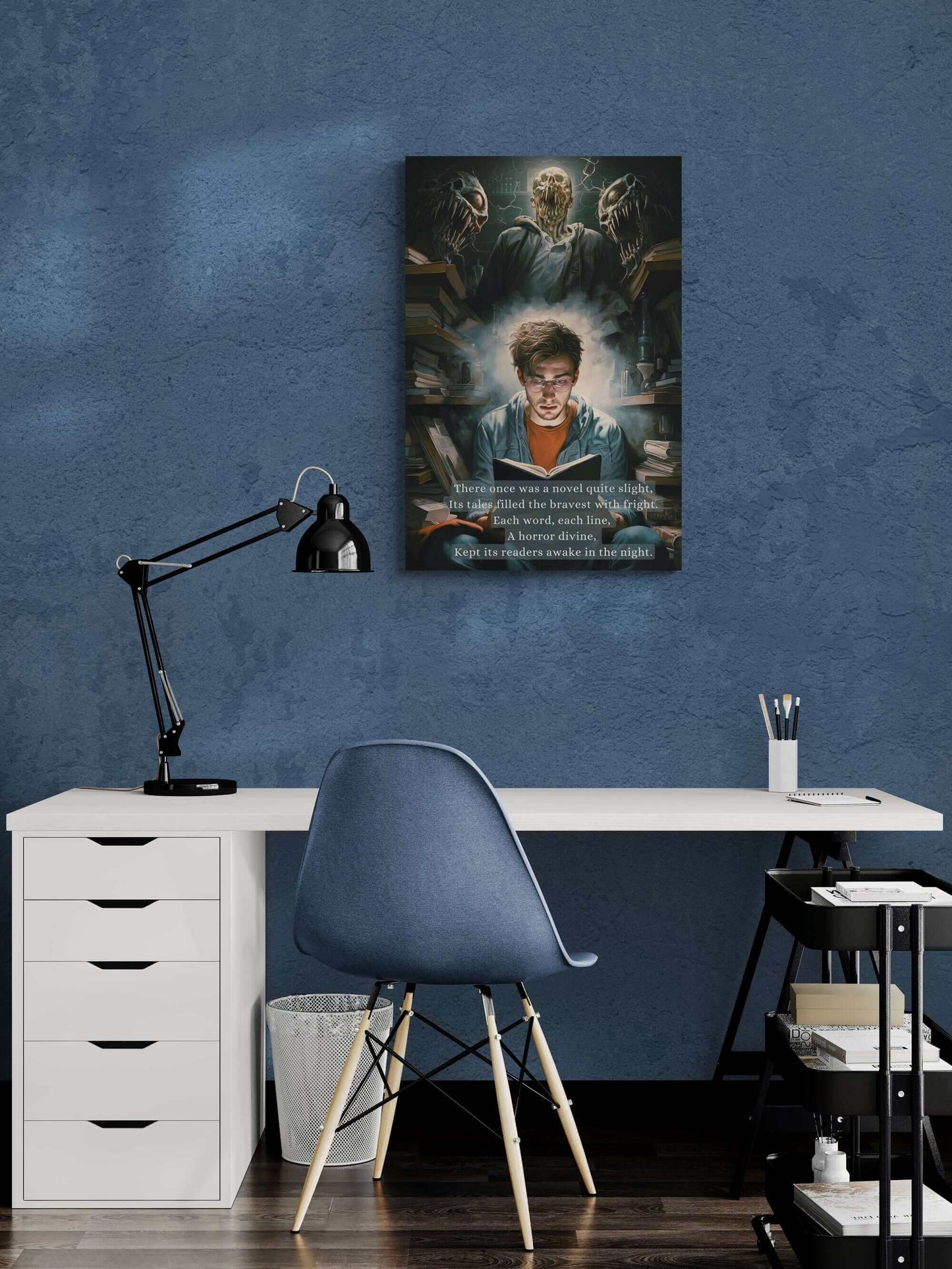Horror in the Stacks: Limerick-Inspired Scary Library Poster Wall Art