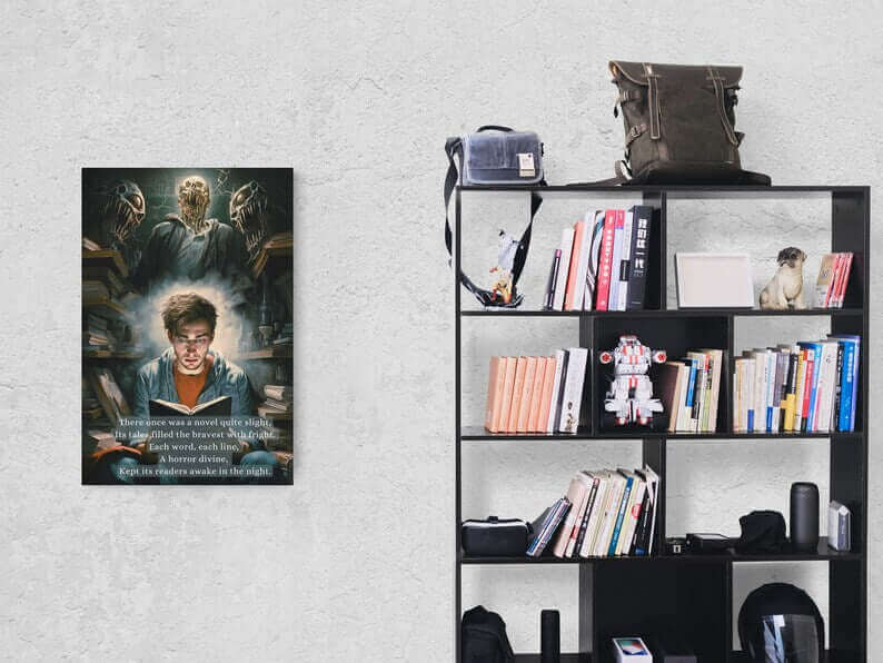 Horror in the Stacks: Limerick-Inspired Scary Library Poster Wall Art