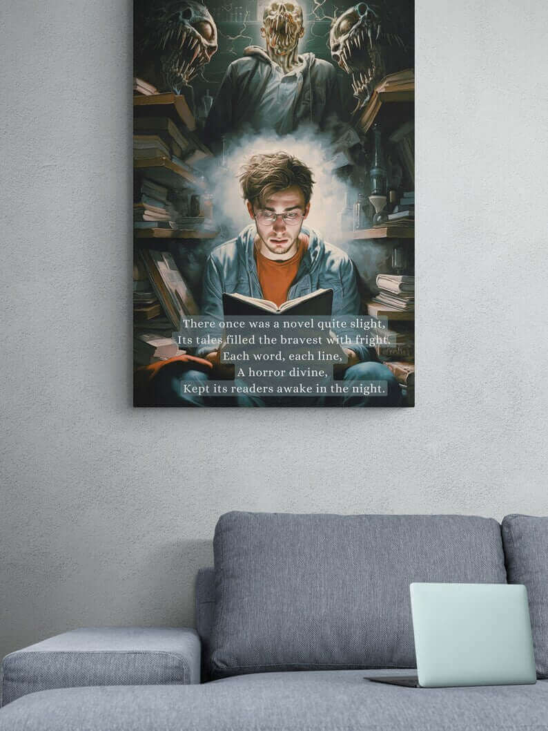Horror in the Stacks: Limerick-Inspired Scary Library Poster Wall Art