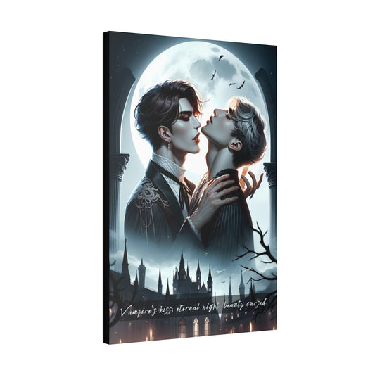 Eternal Lovers: Gay-Pop Vampire Romance Canvas Wall Art inspired by 6-Word Gothic Story | 6W-012c