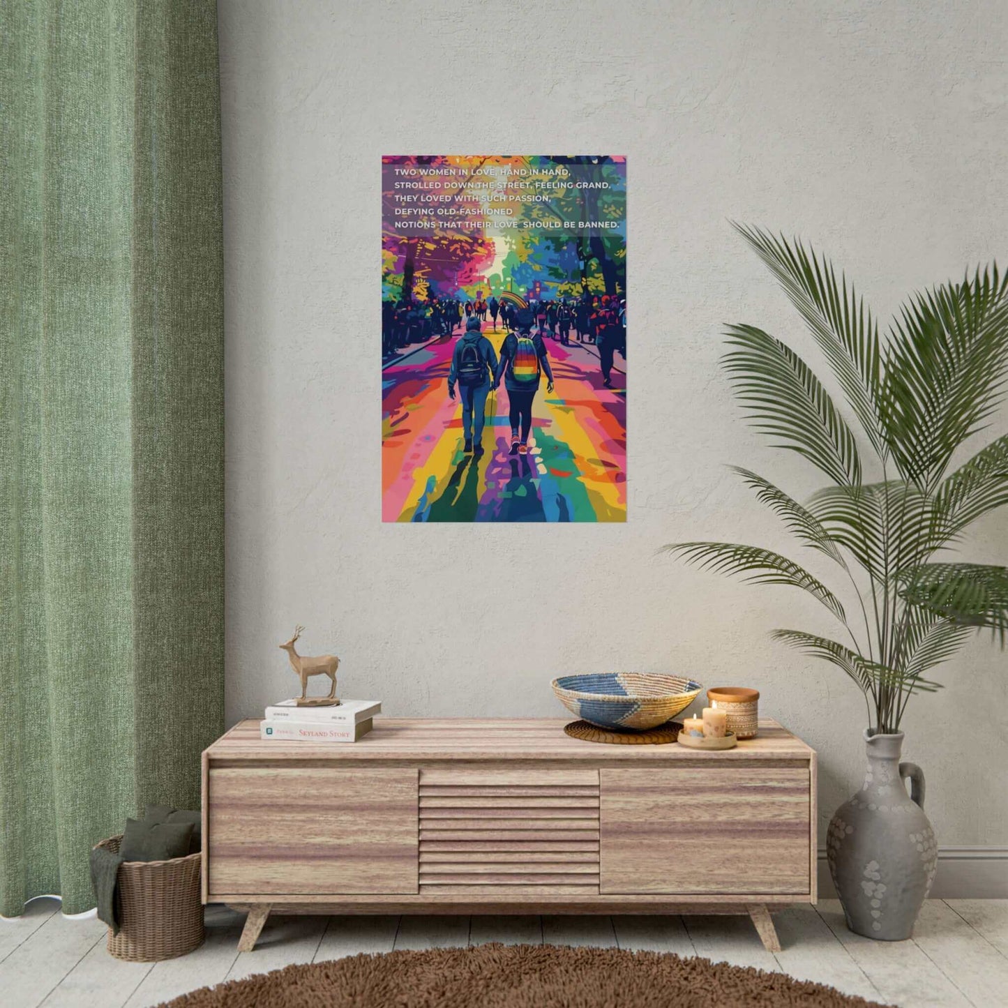 Hand in Hand: Joyful Gay Pride Poster Wall Art, Inspired by Passionate Limerick