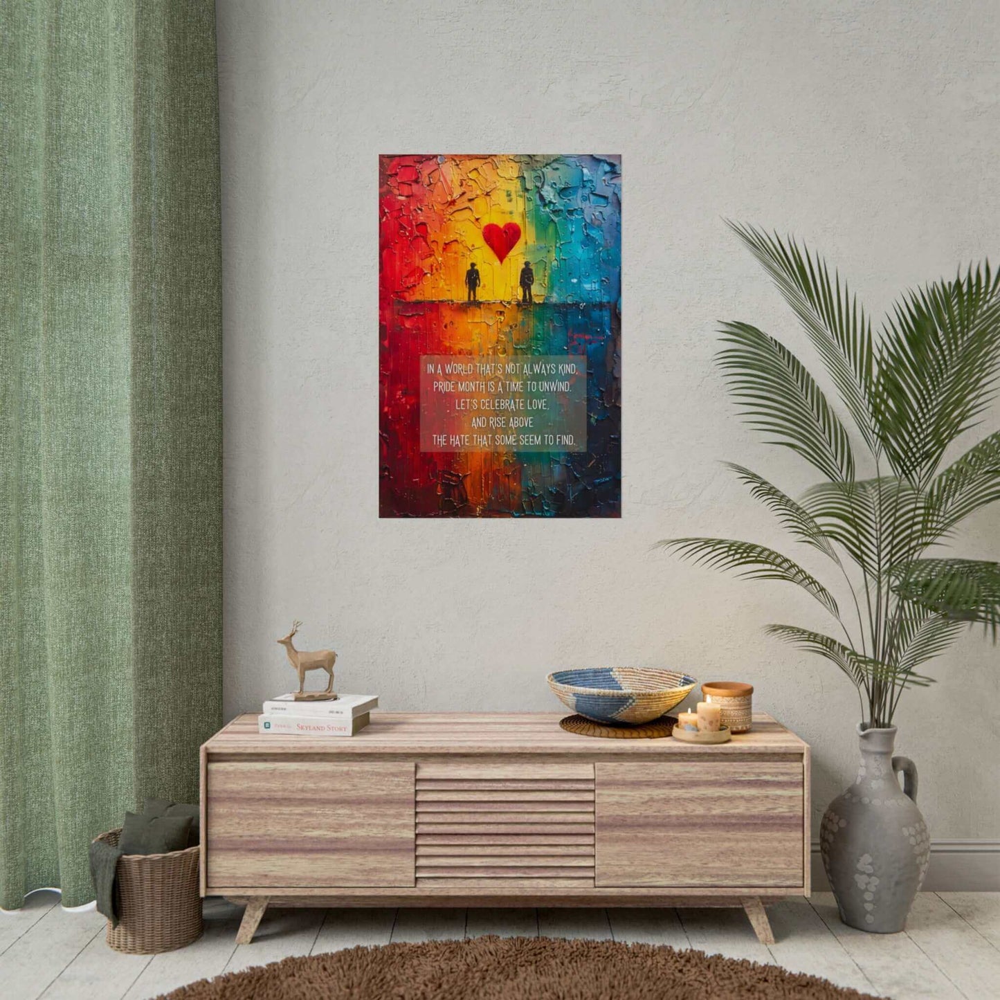 Rise Above: Pride Love Celebration Poster Wall Art, Inspired by Colorful Limerick