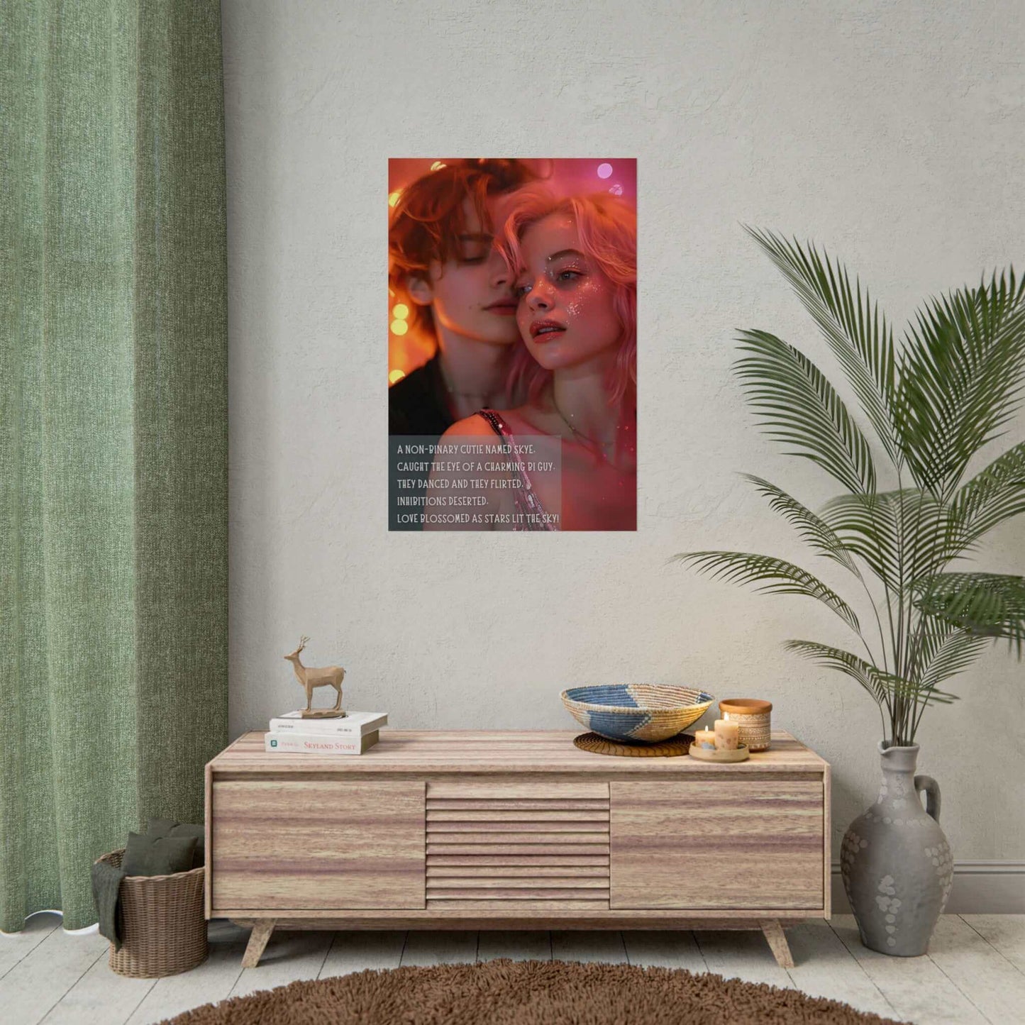 Stars in Their Eyes: Romantic Gay Pride Poster Wall Art, Inspired by Enchanting Limerick