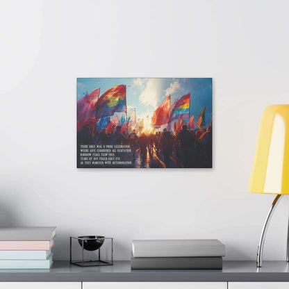 March of Determination: Empowering Gay Canvas Wall Art, Inspired by Uplifting Limerick