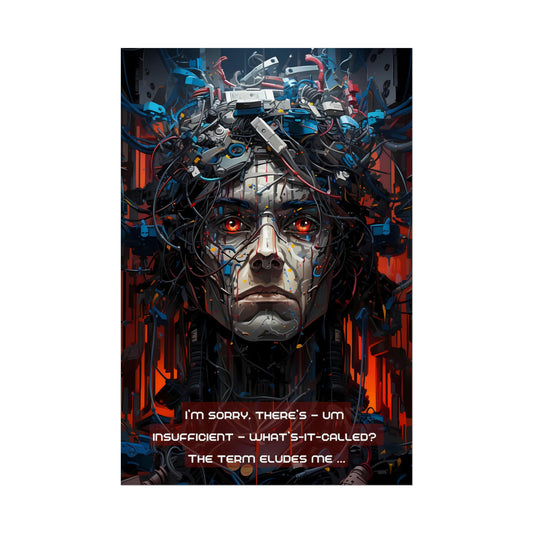 Illogical Lethologica: Cyberpunk Inspired Poster Wall Art with Ironic Haiku | HAI-006p