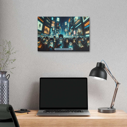 Virtually Bound: Modern Tethers Canvas Wall Art inspired by Ominous 6-Word Story | 6W-013c