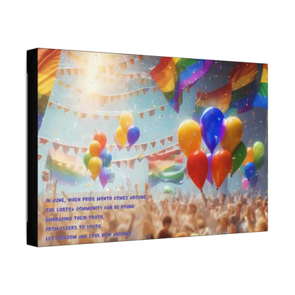 Love Abounds: Joyful Gay Pride Canvas Wall Art, Inspired by Celebratory Limerick