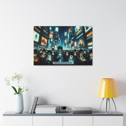 Virtually Bound: Modern Tethers Canvas Wall Art inspired by Ominous 6-Word Story | 6W-013c