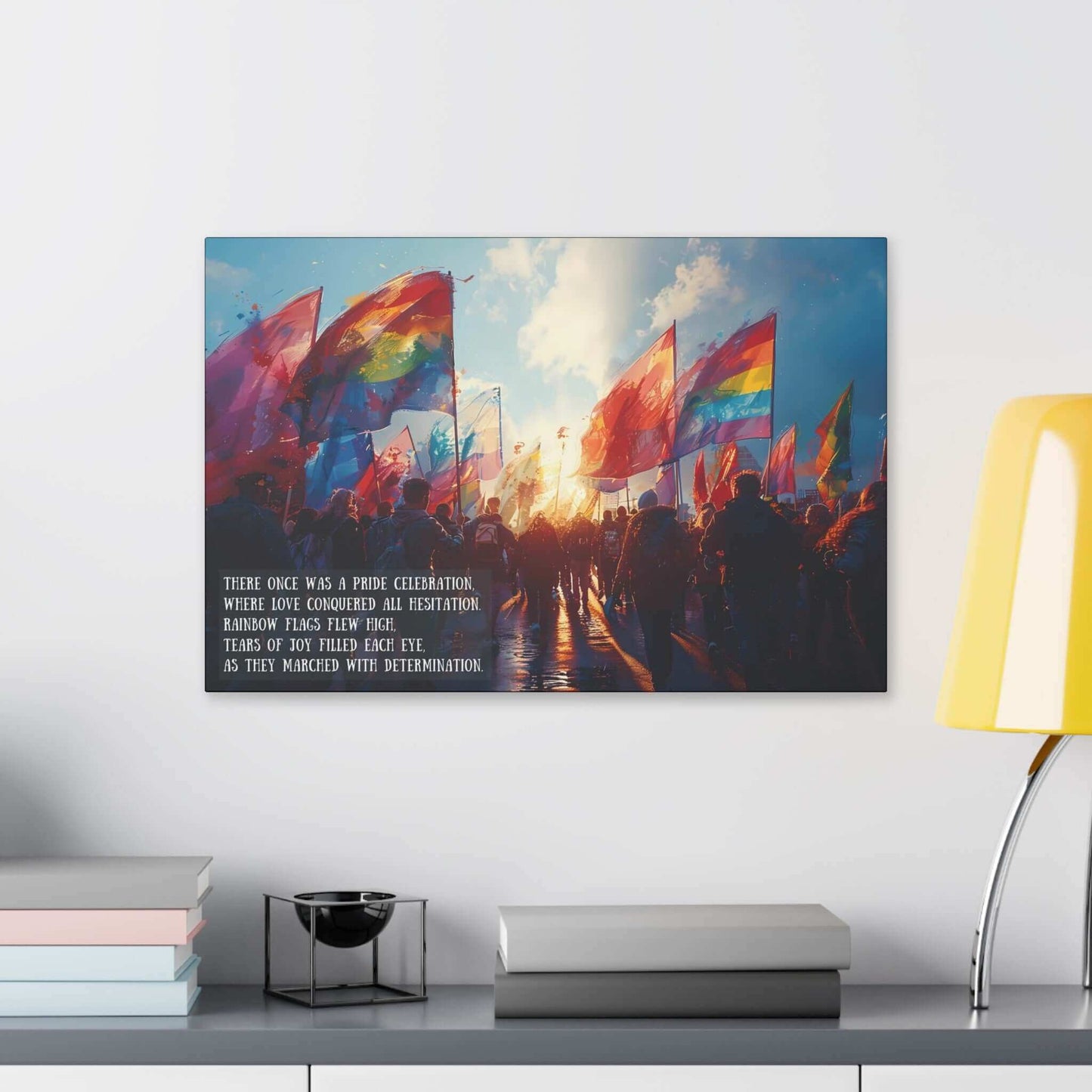 March of Determination: Empowering Gay Canvas Wall Art, Inspired by Uplifting Limerick