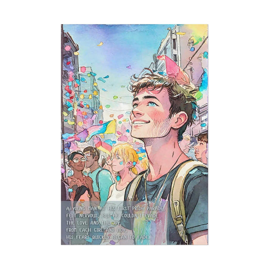 Joyful First: Vibrant Pride Parade Poster Wall Art, Inspired by Colorful Limerick