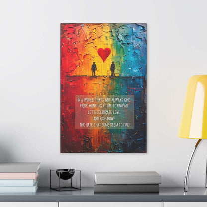 Rise Above: Pride Love Celebration Canvas Wall Art, Inspired by Colorful Limerick