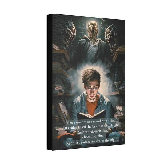 Horror in the Stacks: Limerick-Inspired Scary Library Canvas Wall Art | LIM-006c