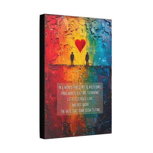 Rise Above: Pride Love Celebration Canvas Wall Art, Inspired by Colorful Limerick