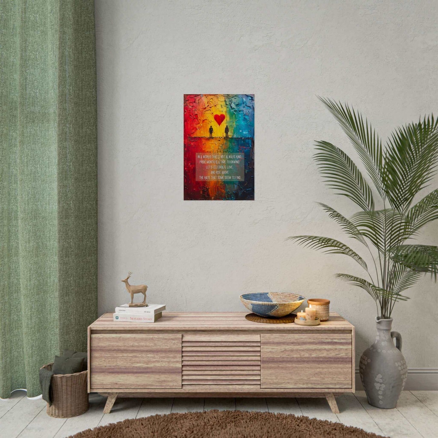 Rise Above: Pride Love Celebration Poster Wall Art, Inspired by Colorful Limerick