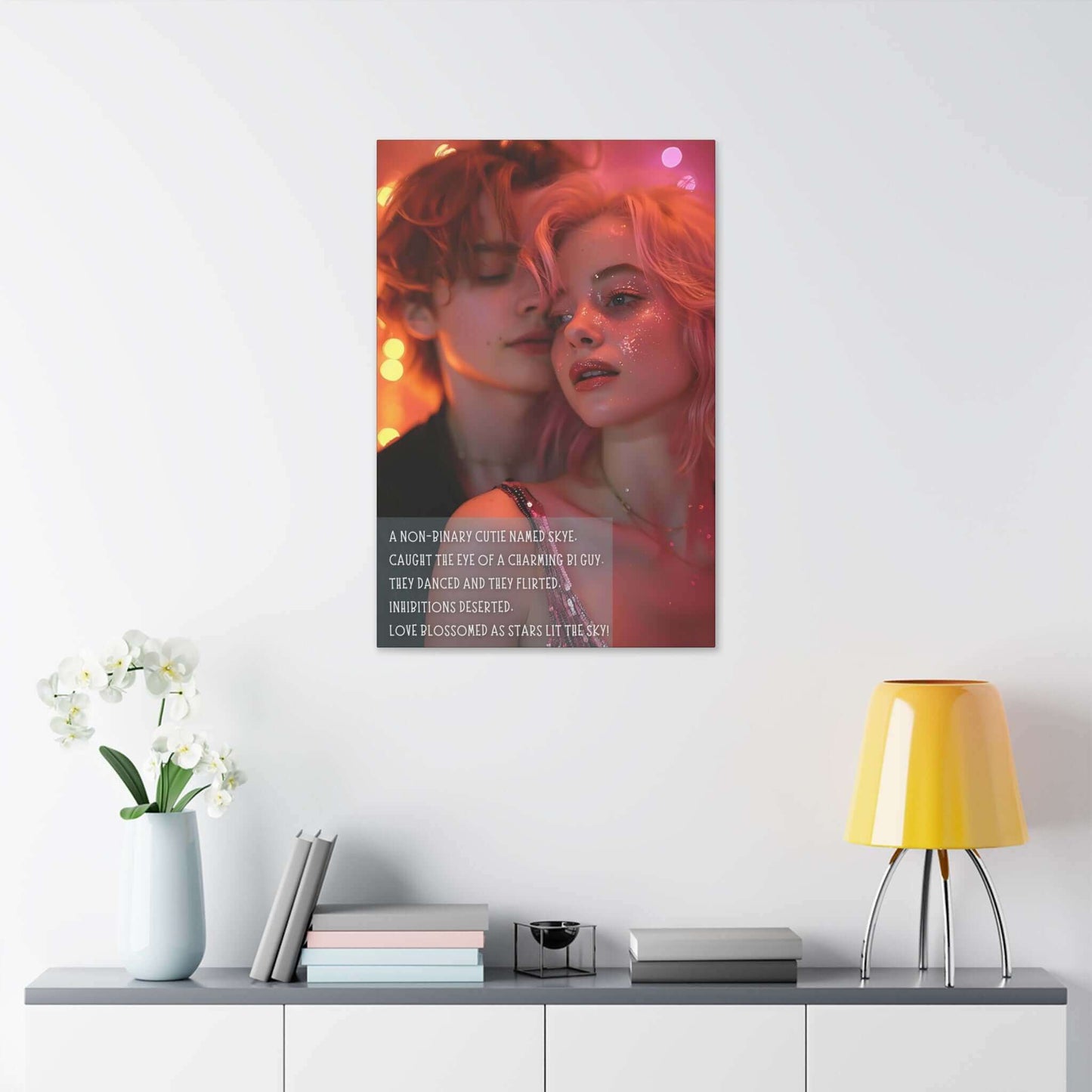 Stars in Their Eyes: Romantic Gay Pride Canvas Wall Art, Inspired by Enchanting Limerick