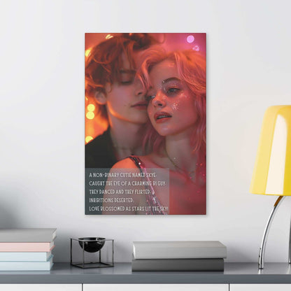 Stars in Their Eyes: Romantic Gay Pride Canvas Wall Art, Inspired by Enchanting Limerick