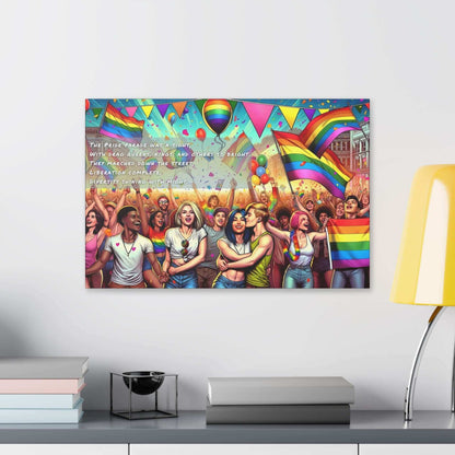 Liberation Complete: Vibrant Pride Parade Canvas Wall Art, Inspired by Colorful Limerick