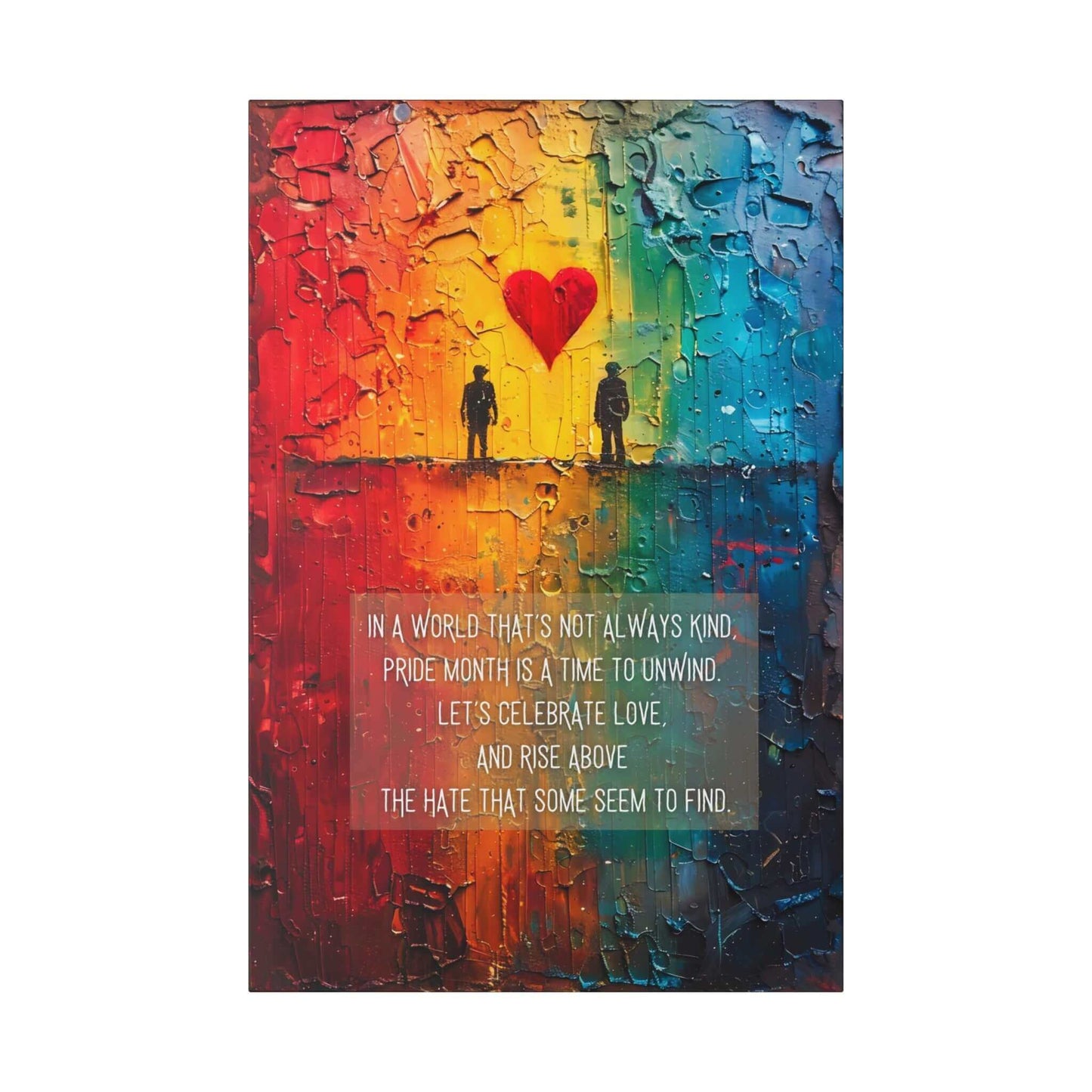 Rise Above: Pride Love Celebration Canvas Wall Art, Inspired by Colorful Limerick