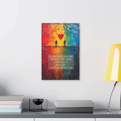 Rise Above: Pride Love Celebration Canvas Wall Art, Inspired by Colorful Limerick