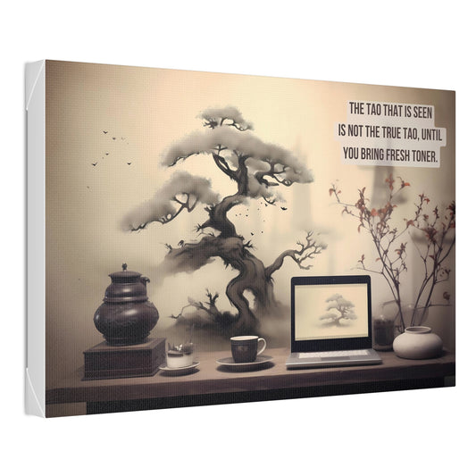 Bring Fresh TAOner: Asian-Inspired Canvas Wall Art with Bonsai & Clever Haiku | HAI-004c