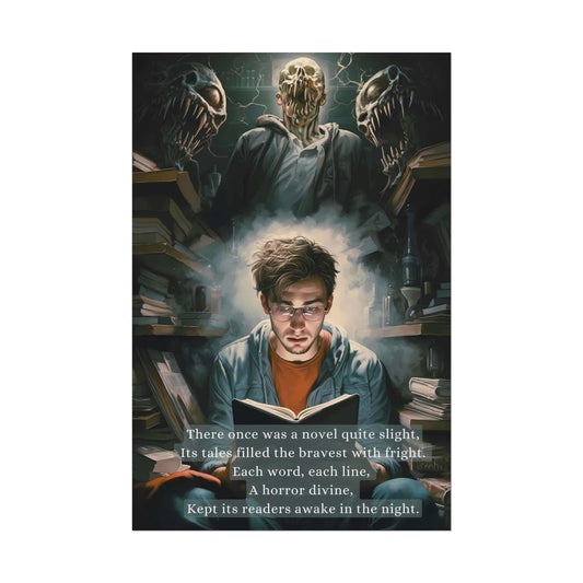 Horror in the Stacks: Limerick-Inspired Scary Library Poster Wall Art