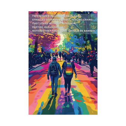 Hand in Hand: Joyful Gay Pride Poster Wall Art, Inspired by Passionate Limerick