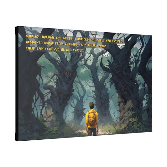 Haunted Forest Watchers: 2-Sentence Horror Story Anime Canvas Wall Art | 2Sen-010c