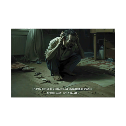 Phantom Screams: Hyperreal Haunted Wall Poster with 2-Sentence Horror Story | 2Sen-001p