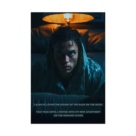 Dreadful Drizzle: Atmospheric Fear Poster Wall Art with Shocking 2-Sentence Horror Story | 2Sen-003p