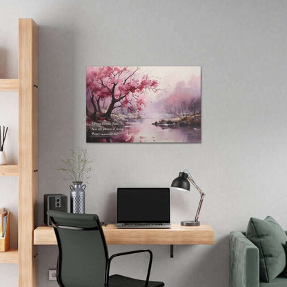 Whisper of Spring: Watercolor Cherry Blossom Haiku Inspired Poster Wall Art