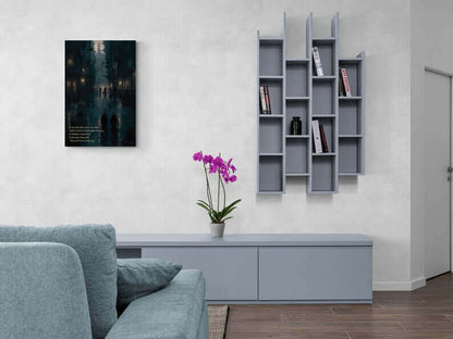 Eerie City 2: Haunting Gothic Style Canvas Wall Art with Chilling Limerick