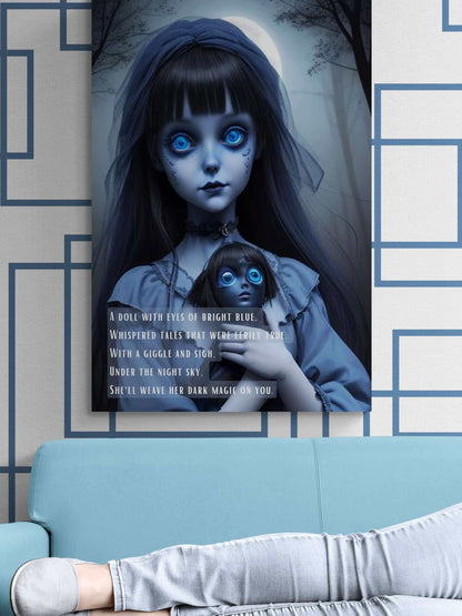 Midnight Whisperer: Spooky Yokai Poster Wall Art Inspired by Dark Limerick