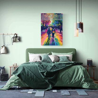 Hand in Hand: Joyful Gay Pride Canvas Wall Art, Inspired by Passionate Limerick