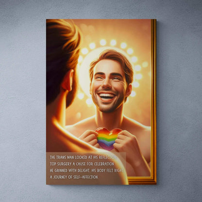 Self-Affection: Joyful Trans Pride Poster Wall Art, Inspired by Celebratory Limerick