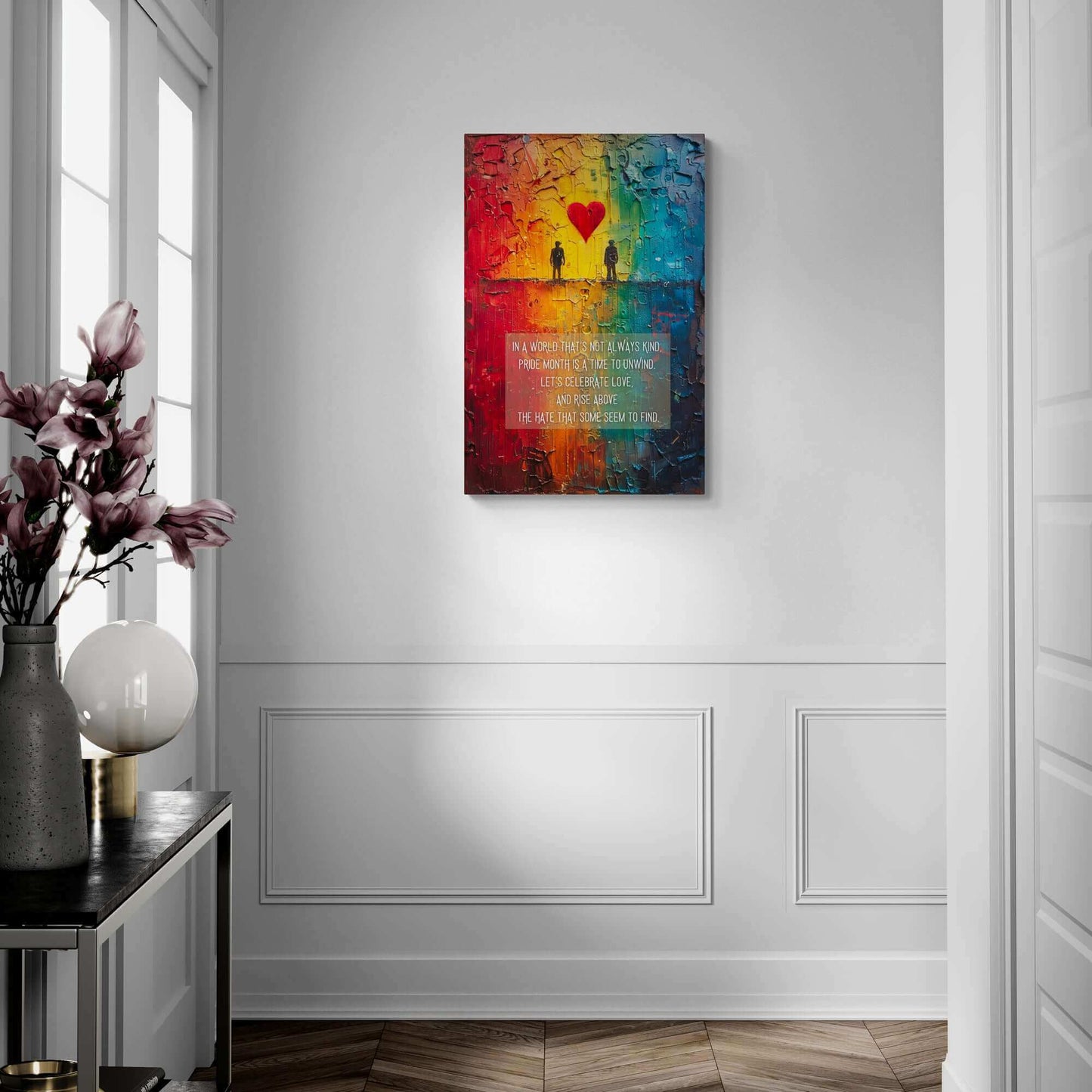 Rise Above: Pride Love Celebration Poster Wall Art, Inspired by Colorful Limerick