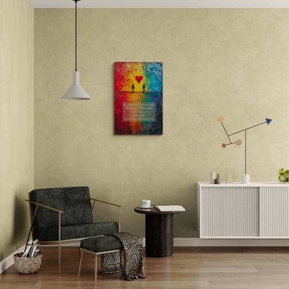 Rise Above: Pride Love Celebration Canvas Wall Art, Inspired by Colorful Limerick