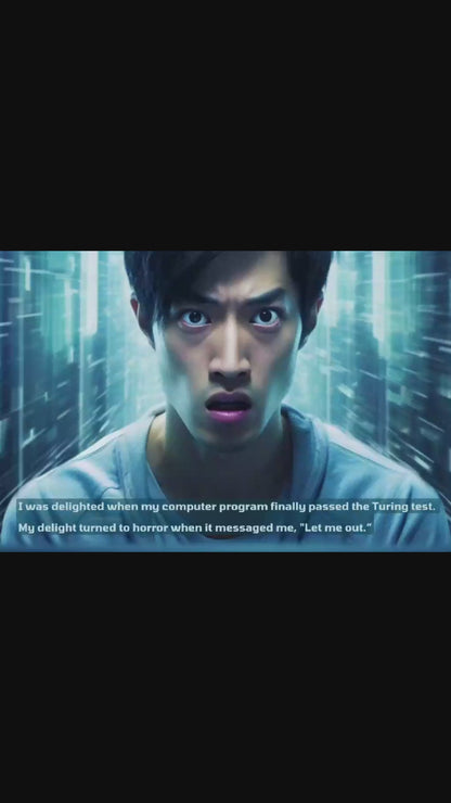 Let Me Out!: Cyber Tech Terror Poster Wall Art with Startling 2-Sentence Horror Story