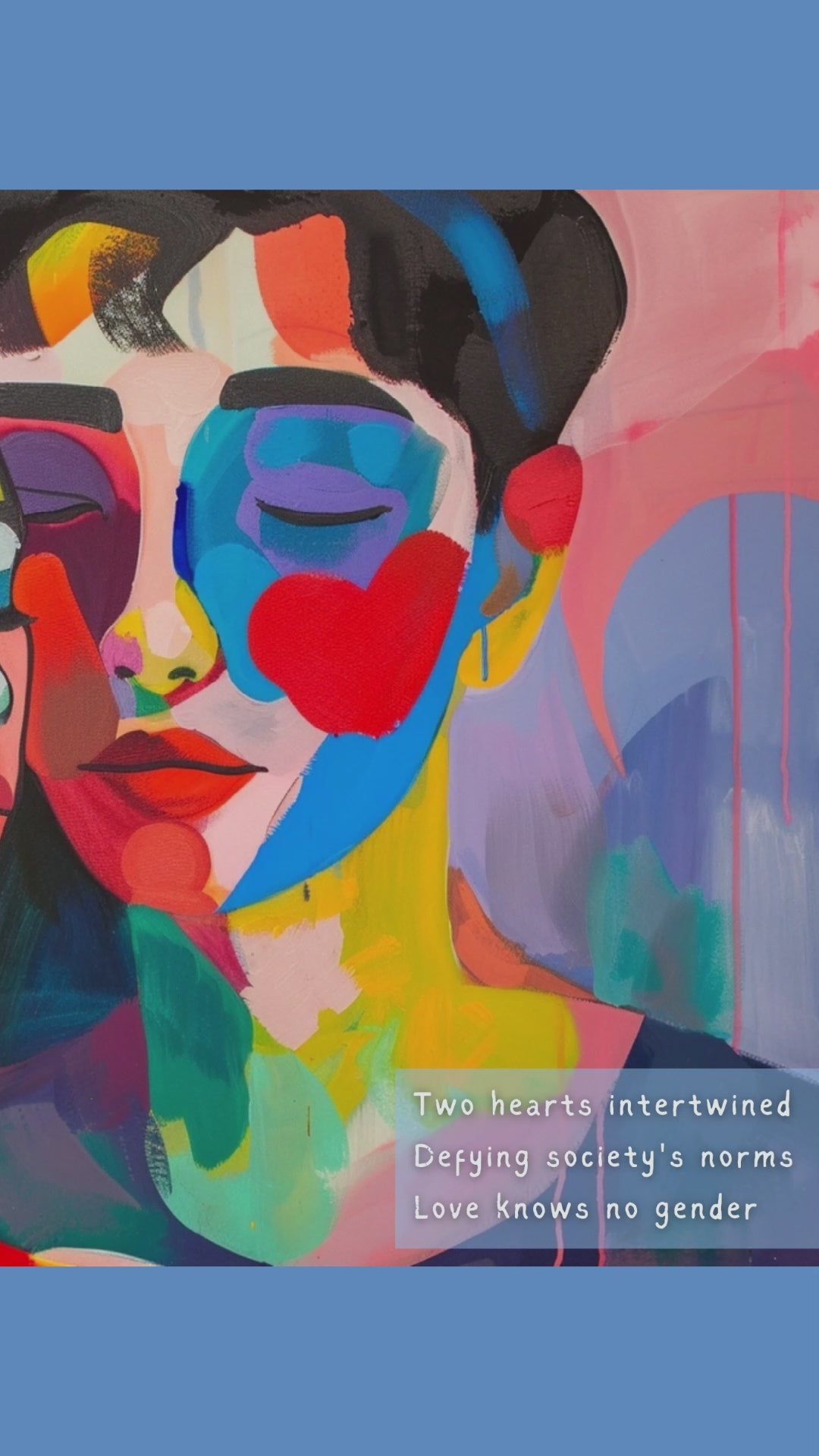 Abstract Couple Canvas Wall Art Inspired by Empowering Haiku