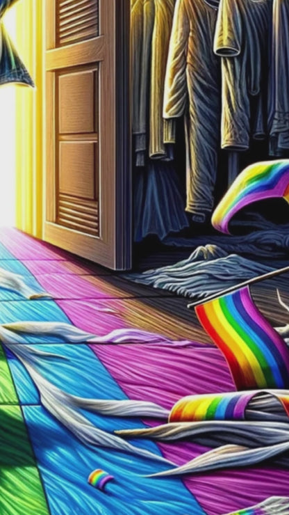 Out of the Closet: Vibrant Gay Pride Poster Wall Art, Inspired by Uplifting 6-Word Story