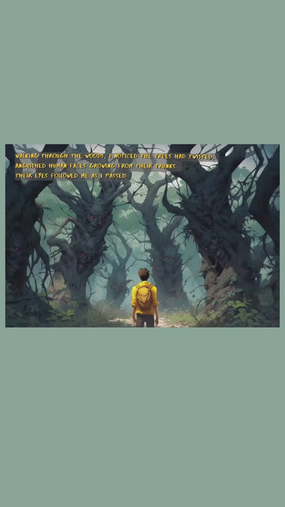 Haunted Forest Watchers: 2-Sentence Horror Story Anime Canvas Wall Art