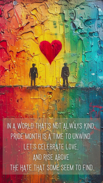 Rise Above: Pride Love Celebration Canvas Wall Art, Inspired by Colorful Limerick