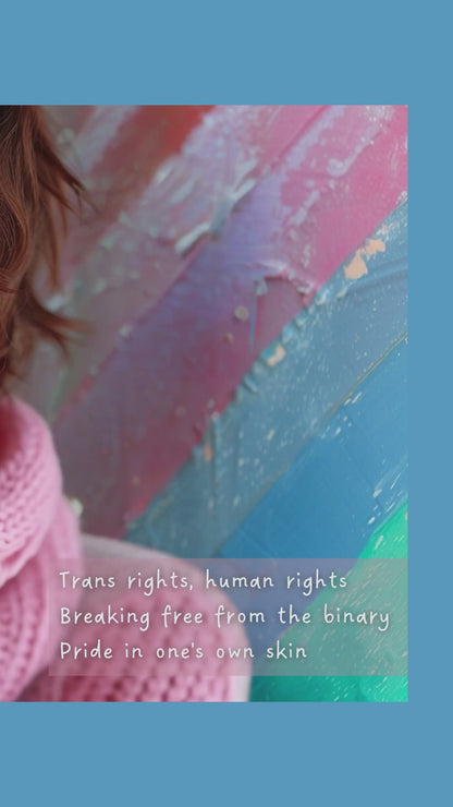 Pride in One's Skin: Empowering Trans Rights Canvas Wall Art, Inspired by Reflective Haiku