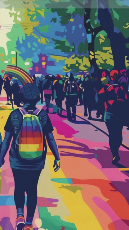 Hand in Hand: Joyful Gay Pride Poster Wall Art, Inspired by Passionate Limerick